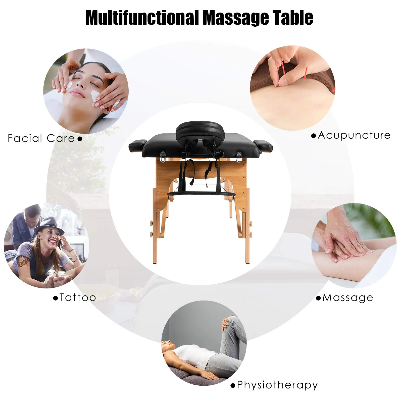 Giantex 84 inch Massage Table Lash Bed, Portable Massage Bed, 2 Folding Mode