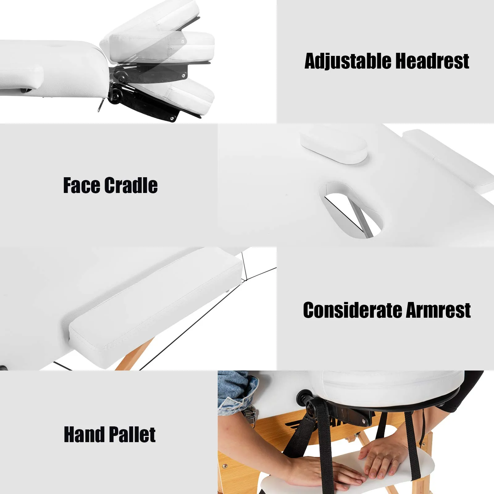 Giantex 84 inch Massage Table Lash Bed, Portable Massage Bed, 2 Folding Mode