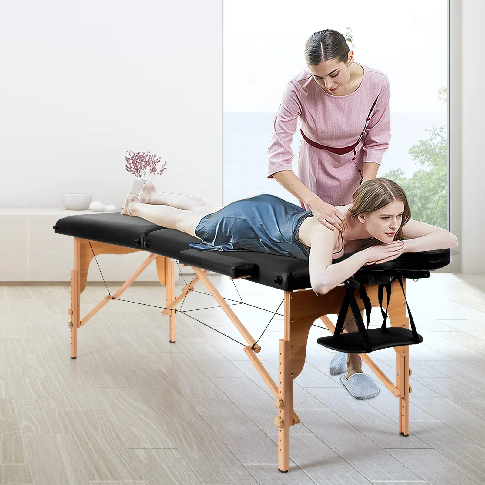 Giantex 84 inch Massage Table Lash Bed, Portable Massage Bed, 2 Folding Mode