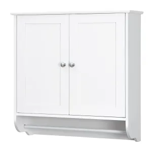 Giantex Bathroom Cabinet Wall Mounted - Over The Toilet Medicine Cabinet with Double Doors bathroom organizer, toilet brush holder