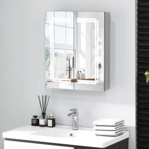 Giantex Bathroom Medicine Cabinet with 3 Light Colors bathroom organizer, toilet brush holder
