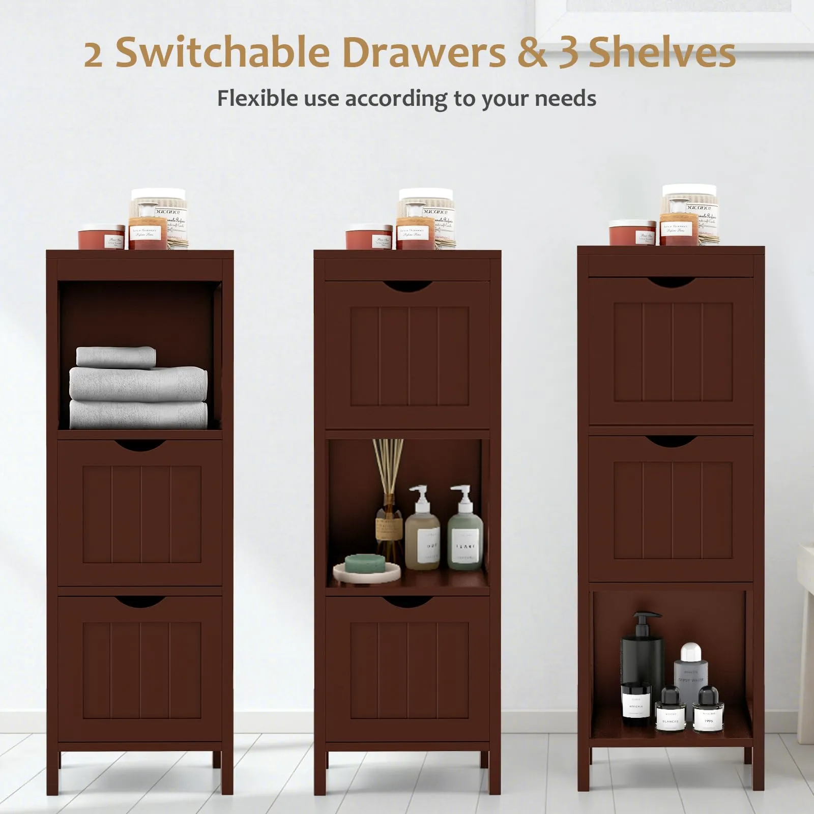 Giantex Bathroom Organizers and Storage Cabinet - Storage Organizer Rack Stand