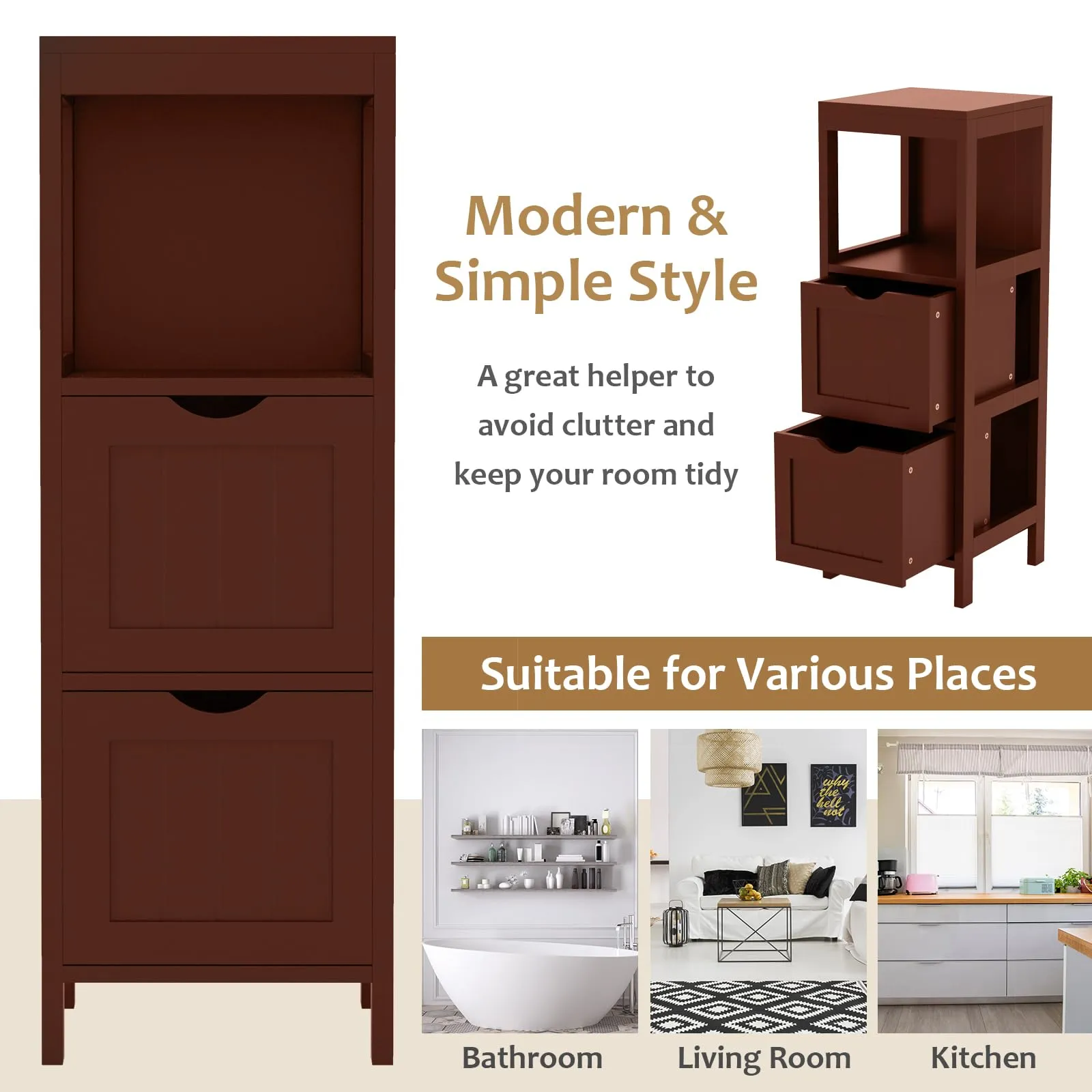 Giantex Bathroom Organizers and Storage Cabinet - Storage Organizer Rack Stand