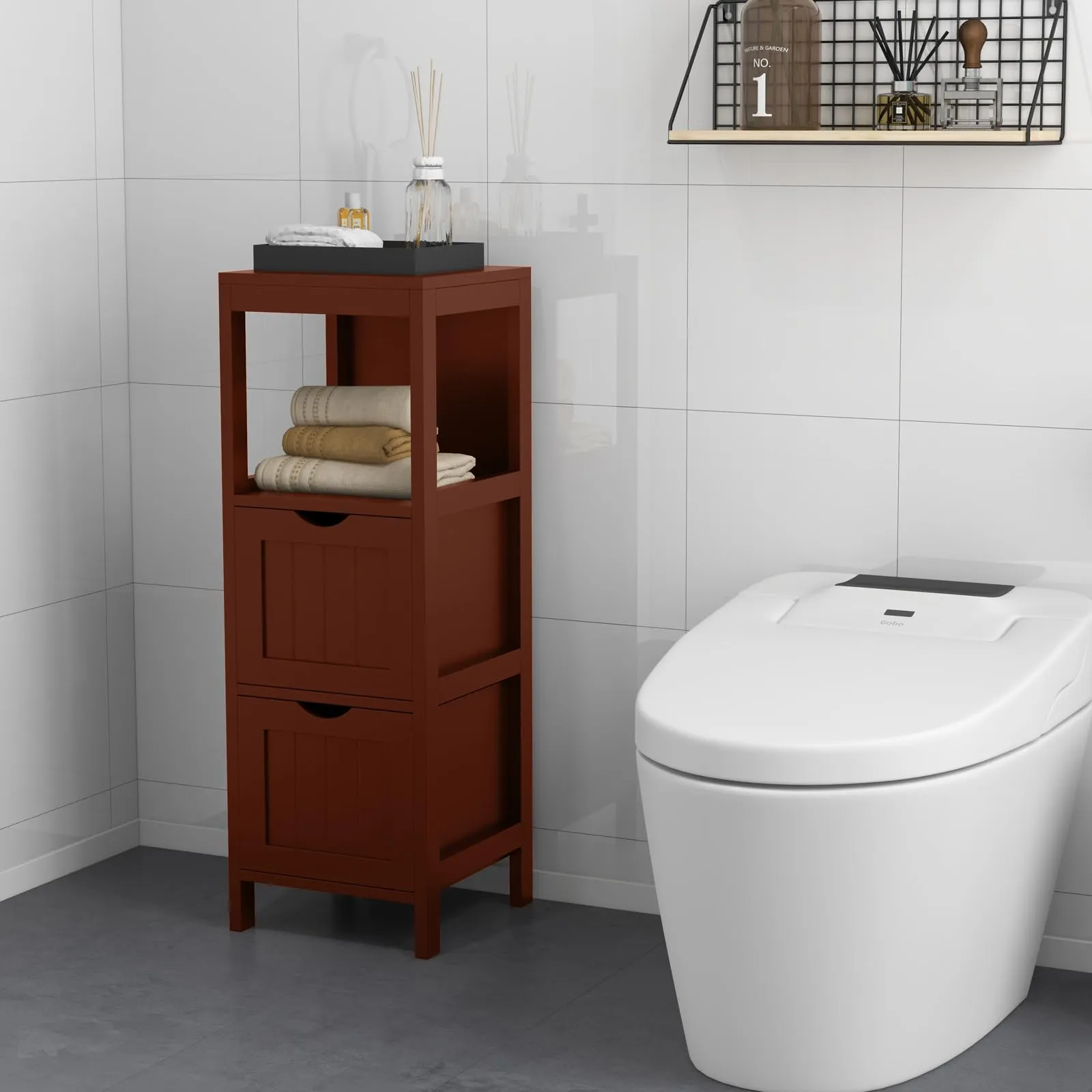 Giantex Bathroom Organizers and Storage Cabinet - Storage Organizer Rack Stand