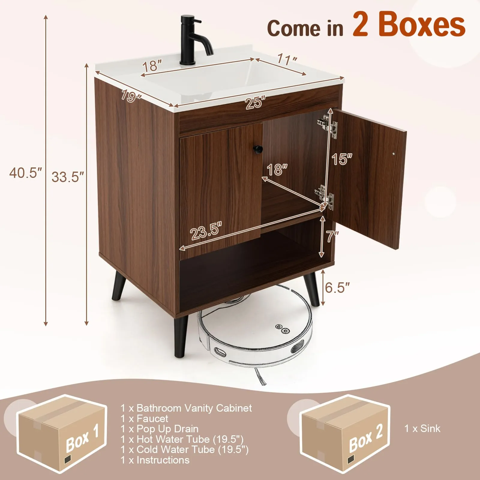Giantex Bathroom Vanities with Vessel Sink - Bathroom Sink Cabinet with Doors