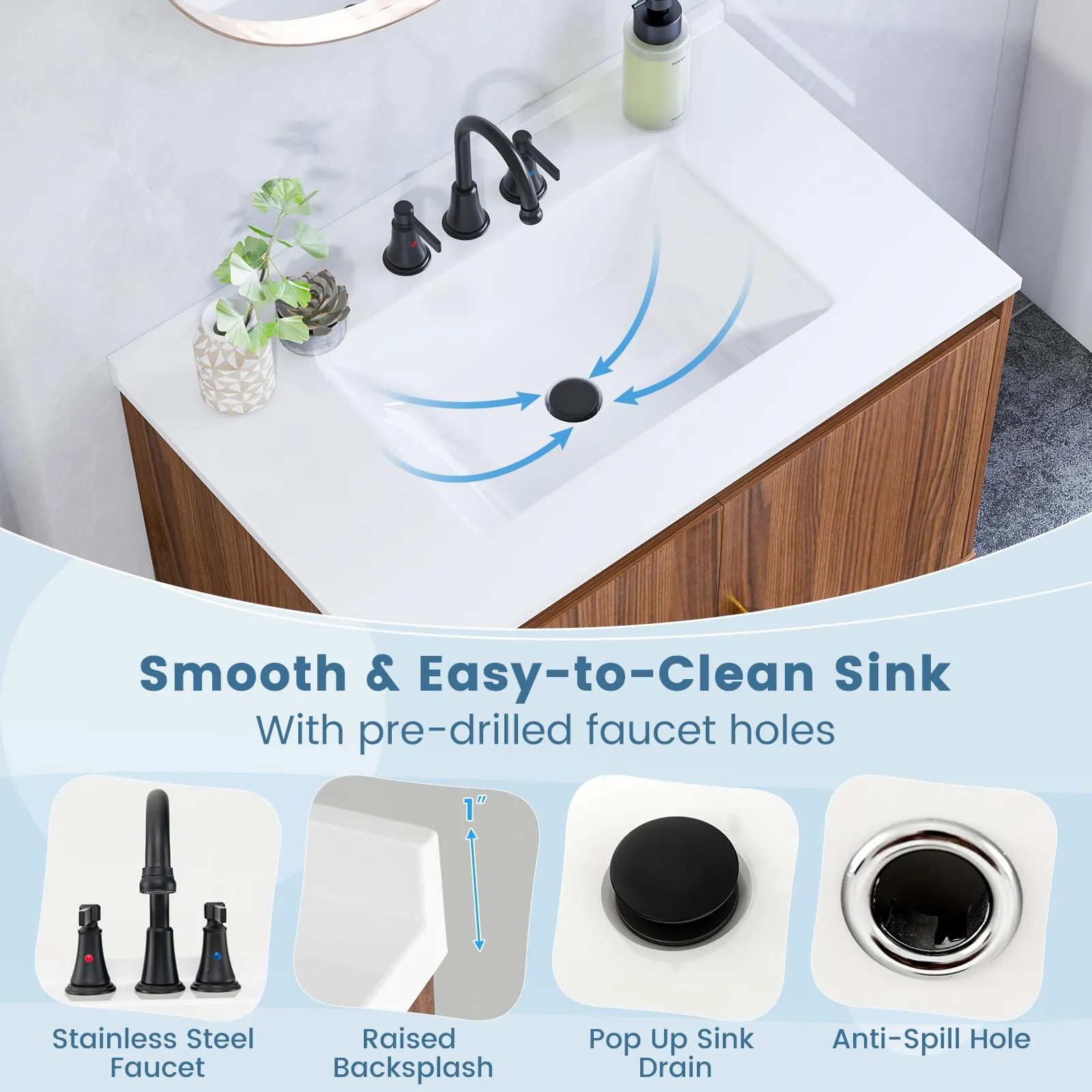 Giantex Bathroom Vanity with Sink Combo - 31" Bathroom Cabinet with Doors