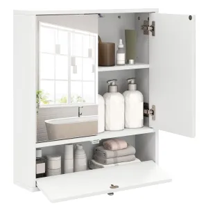 Giantex Bathroom Wall Mount Cabinet with Mirrored Doors bathroom organizer, toilet brush holder