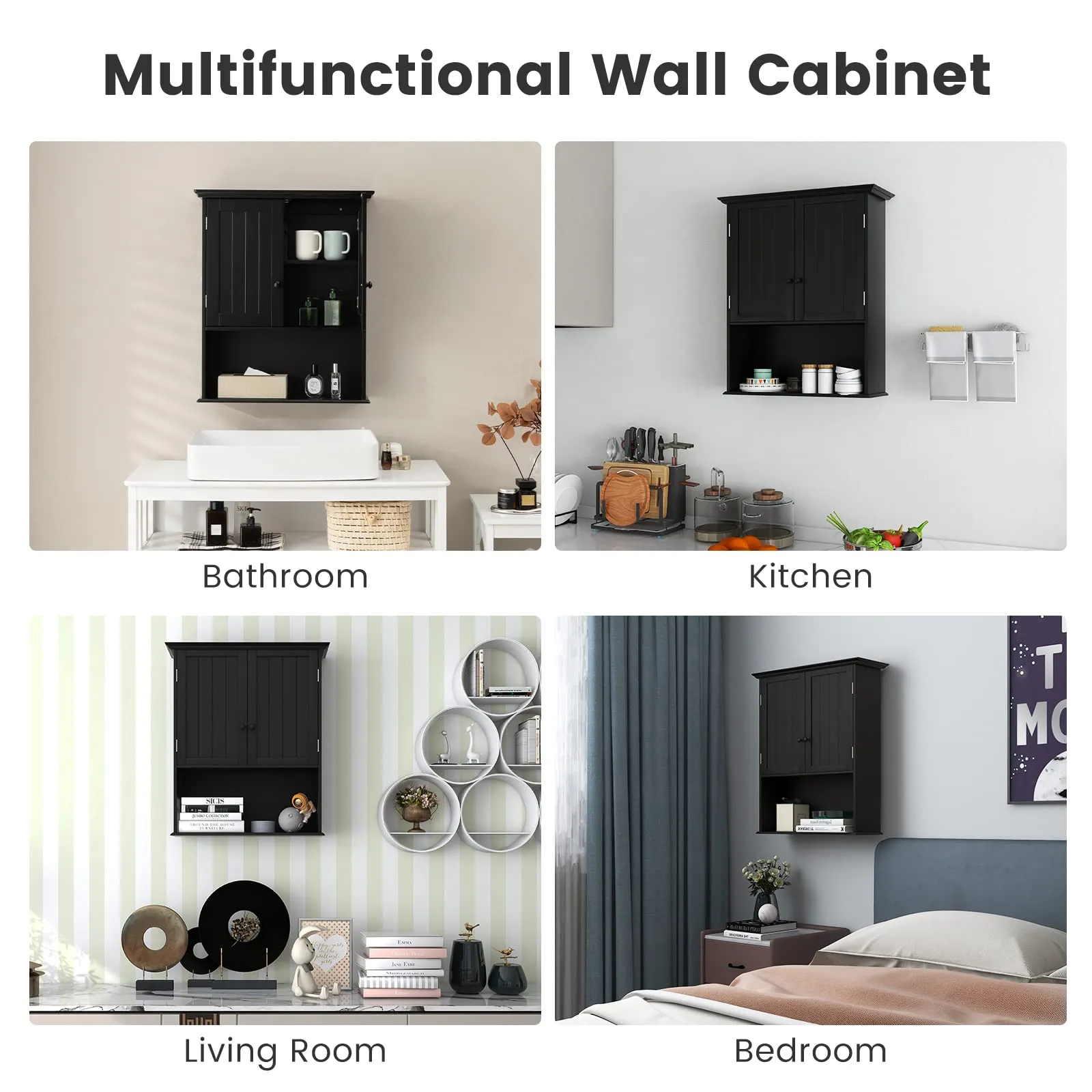 Giantex Bathroom Wall Mounted Cabinet - Storage Cabinet w/Adjustable Shelf