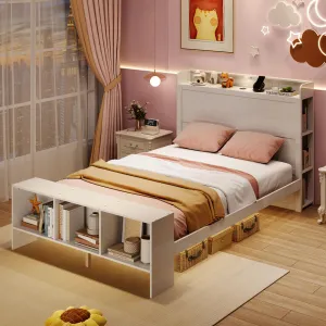 Giantex Bed Frame with Storage Headboard & Footboard bed frame, queen bed