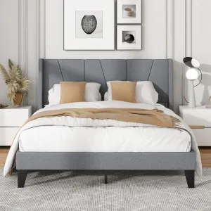 Giantex Bed Frame with Wingback Headboard bed frame, queen bed