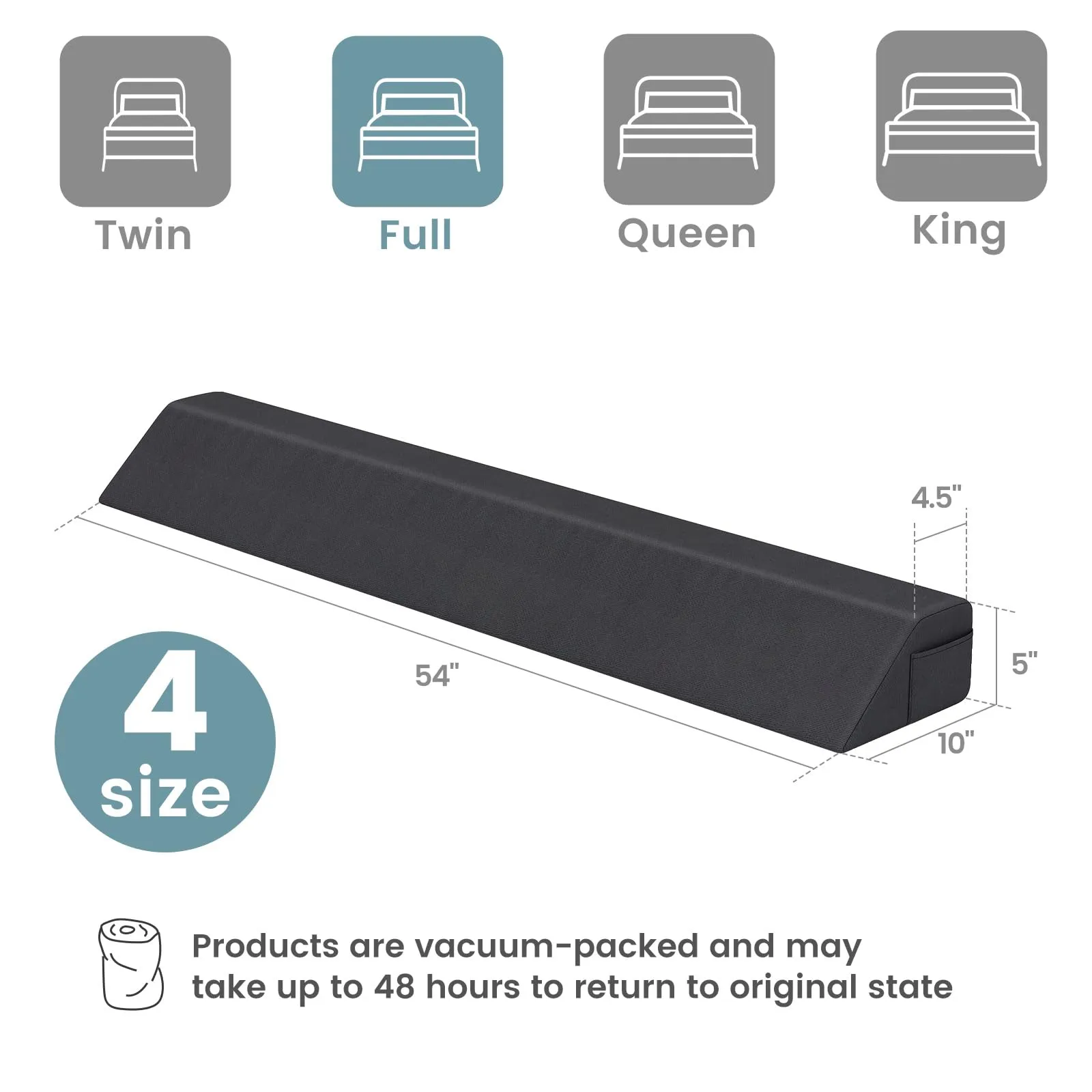 Giantex Bed Wedge Pillow for Headboard Gap Filler