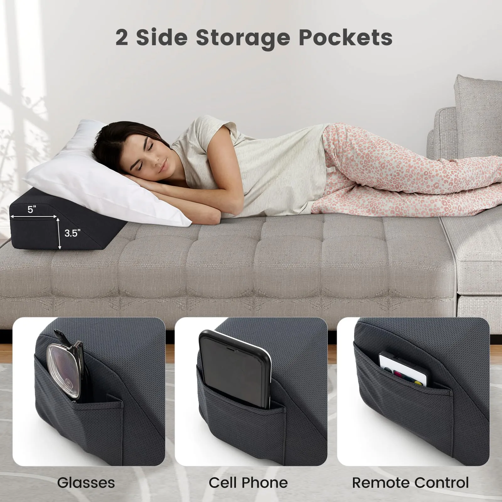 Giantex Bed Wedge Pillow for Headboard Gap Filler