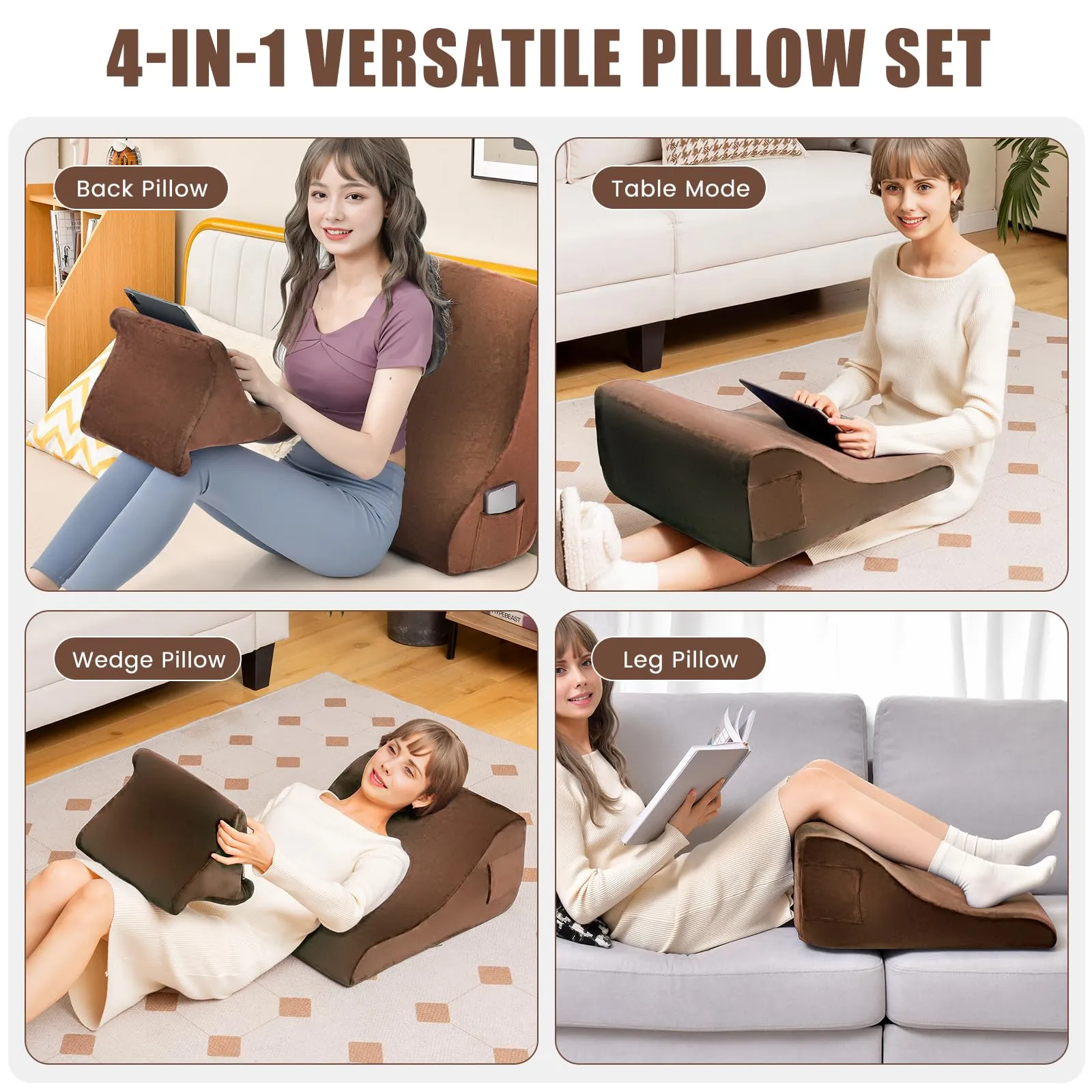Giantex Bed Wedge Pillow for Sleeping, 7.5 Inch Triangle Pillow Wedge for Neck Back Leg Support