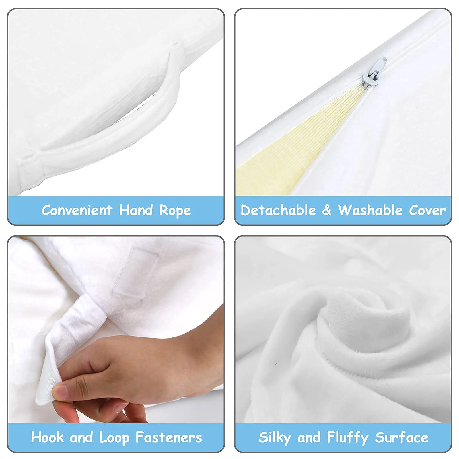 Giantex Bed Wedge Pillow with Adjustable Back Support Detachable Headrest, Memory Foam Fill