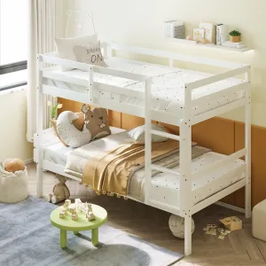 Giantex Bunk Bed Twin Over Twin White, Solid Wood Bunk Bed bed frame, queen bed