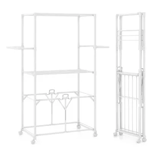 Giantex Clothes Drying Rack with Wheels bathroom organizer, toilet brush holder