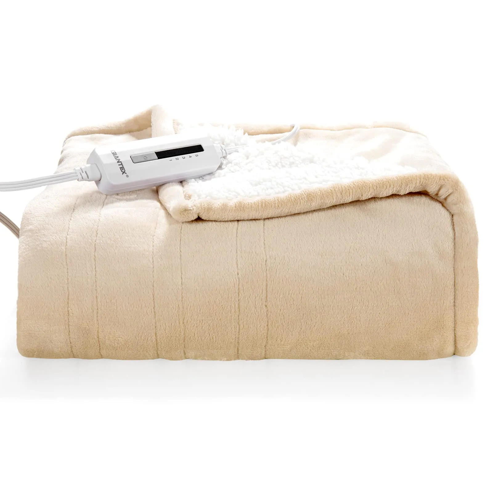 Giantex Electric Blanket Heated Throw, Flannel Sherpa Double Side Heating Blanket 50''x60''