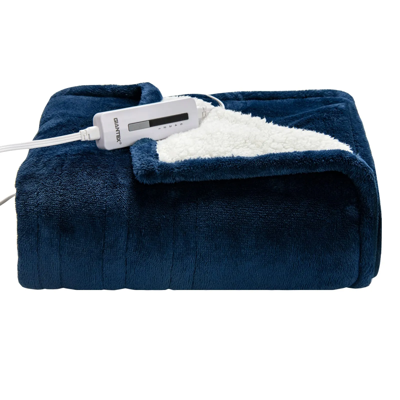Giantex Electric Blanket Heated Throw, Flannel Sherpa Double Side Heating Blanket 50''x60'' fleece blanket, knit throw