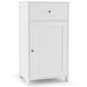 Giantex Floor Bathroom Storage Cabinet Freestanding Cabinet with Drawer bathroom organizer, toilet brush holder