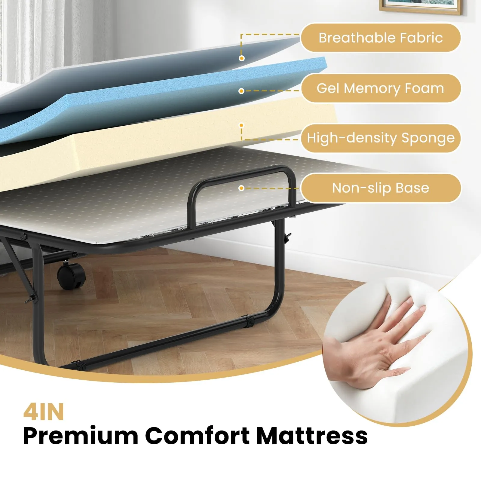 Giantex Folding Bed with Mattress for Adults