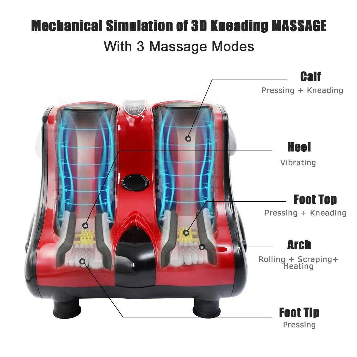 Giantex Foot Calf Leg Massager Machine, Shiatsu Kneading Rolling Vibration Heating