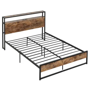 Giantex Full Bed Frame with Storage Headboard and Charging Station, with Outlets and USB Ports bed frame, queen bed