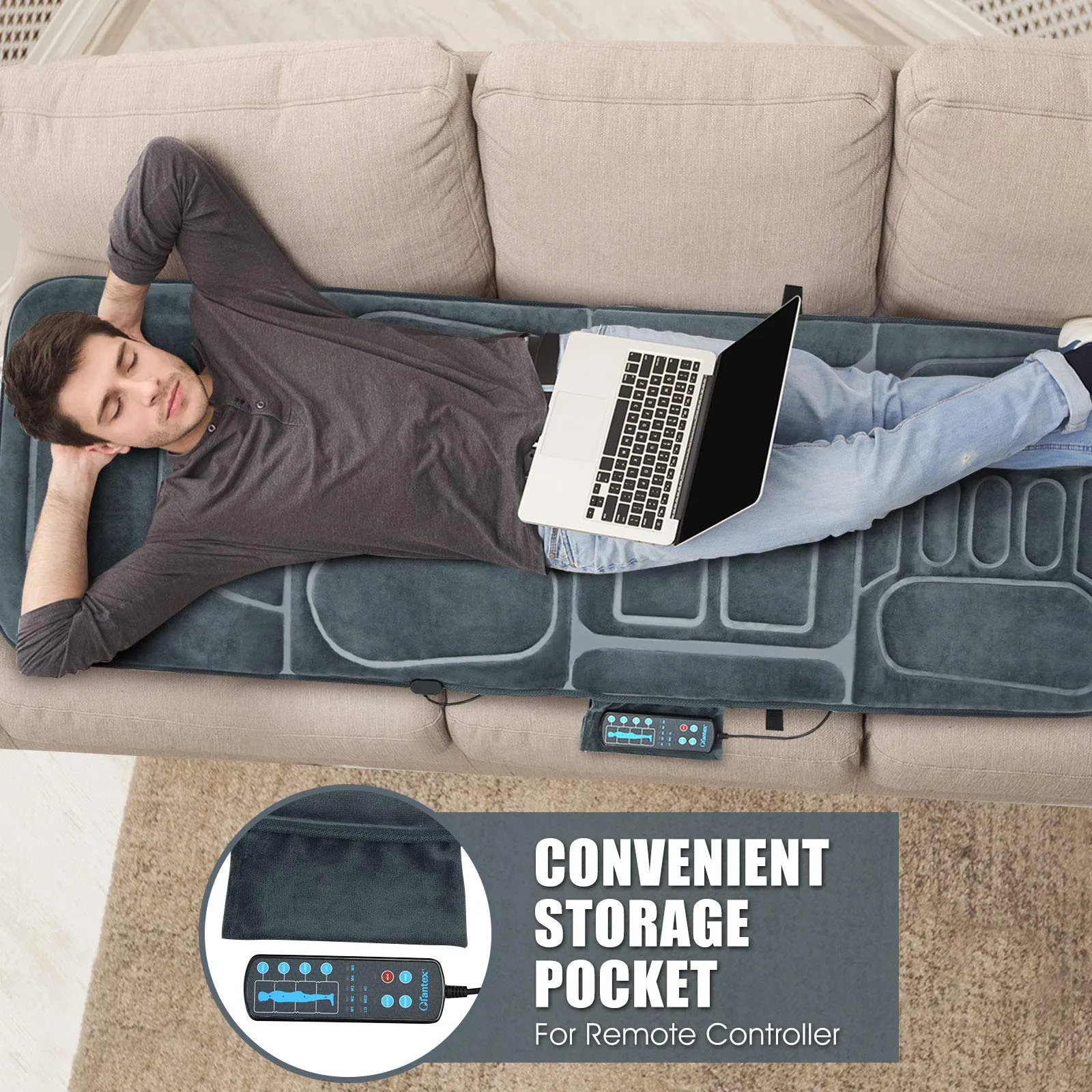 Giantex Full Body Massage Mat with Heat, Back Massage Chair Pad with 10 Vibration Motors