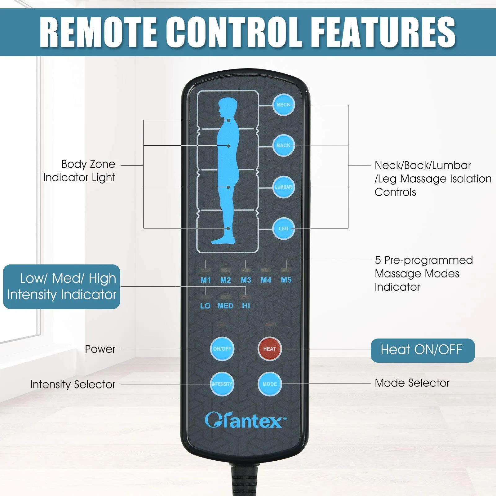 Giantex Full Body Massage Mat with Heat, Back Massage Chair Pad with 10 Vibration Motors