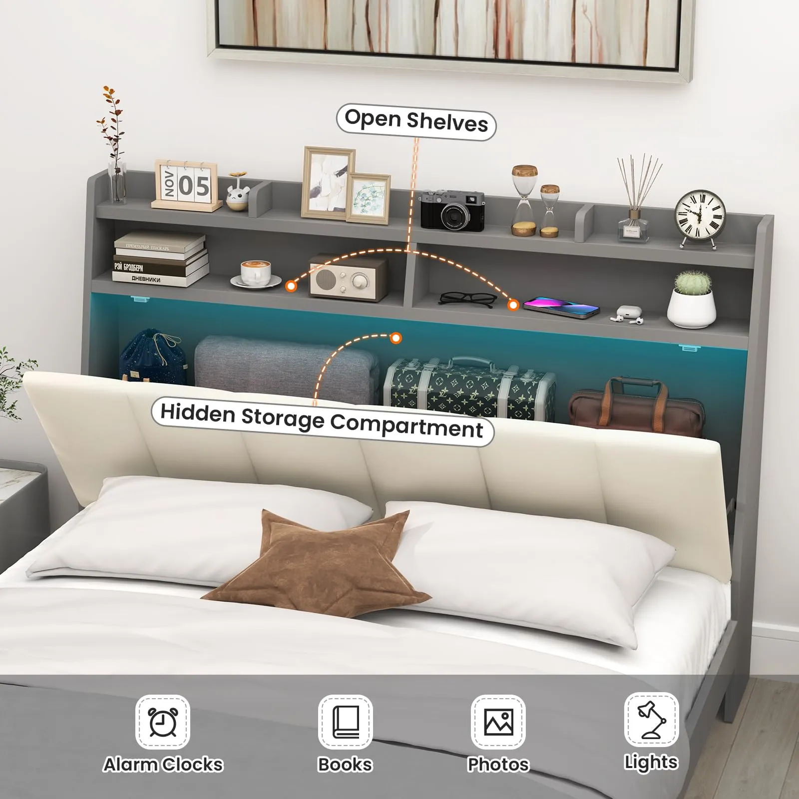 Giantex Full Size Bed Frame with Storage