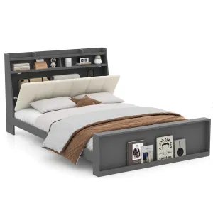 Giantex Full Size Bed Frame with Storage bed frame, queen bed