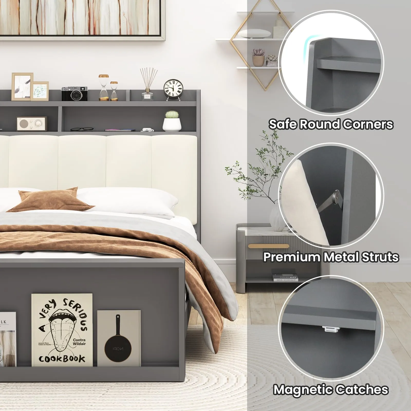 Giantex Full Size Bed Frame with Storage