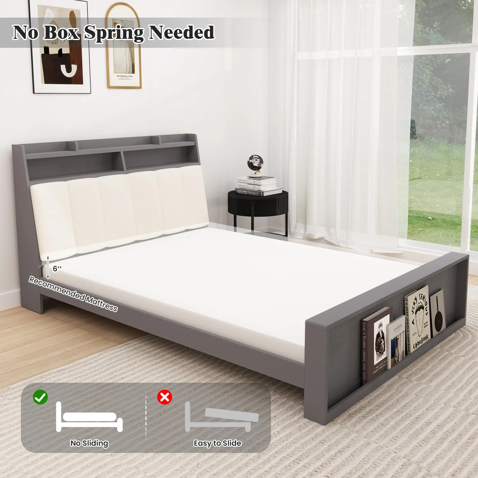 Giantex Full Size Bed Frame with Storage
