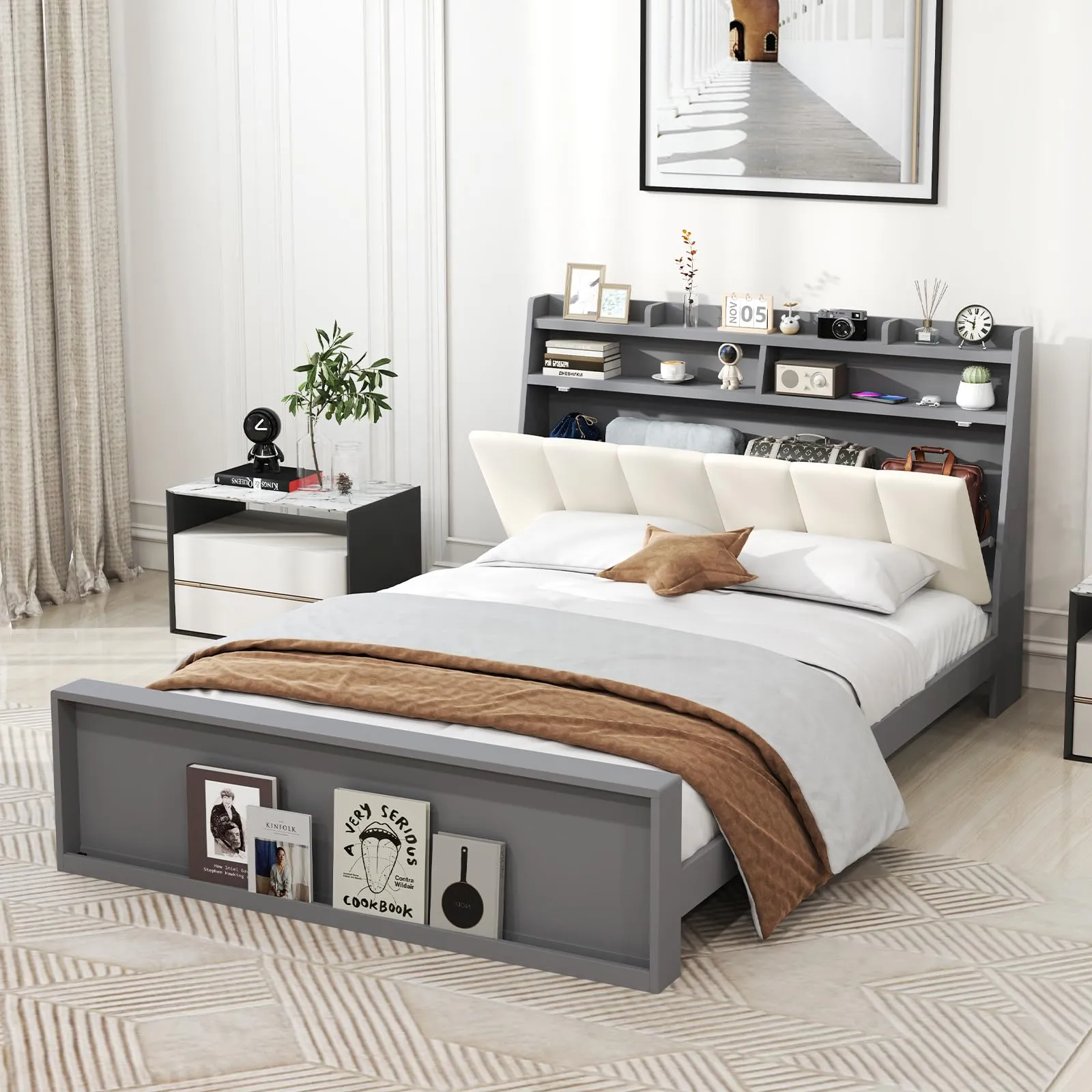 Giantex Full Size Bed Frame with Storage