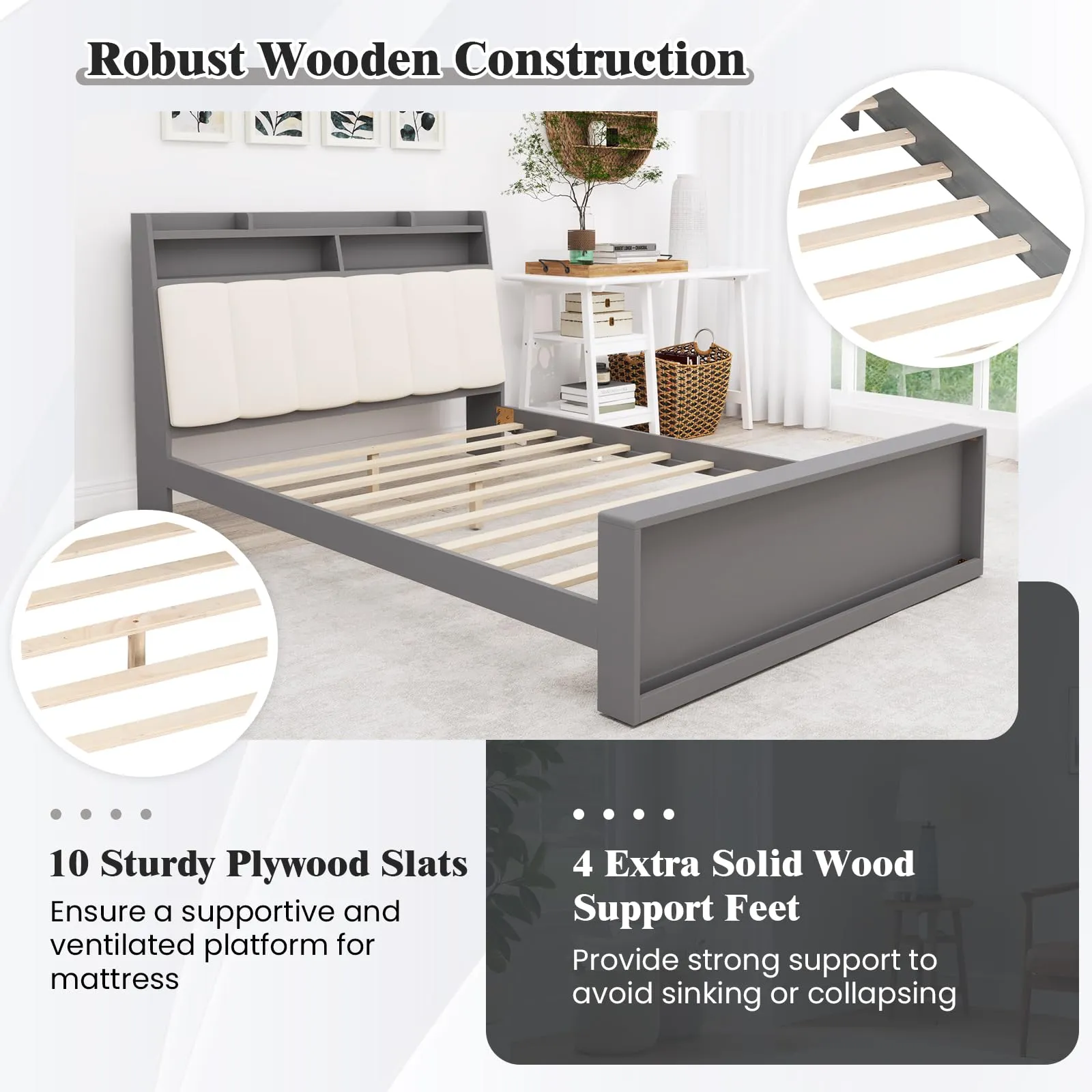 Giantex Full Size Bed Frame with Storage