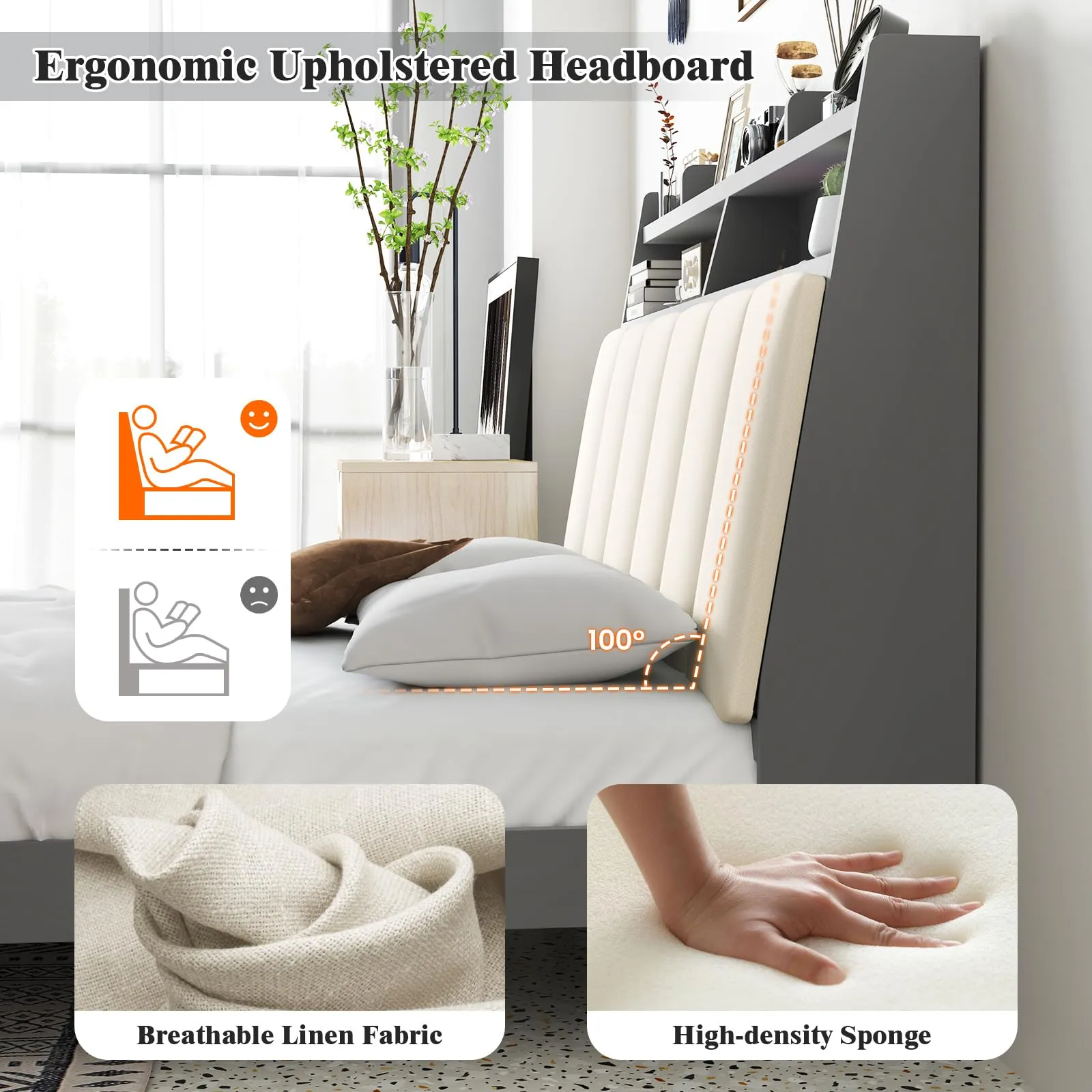 Giantex Full Size Bed Frame with Storage