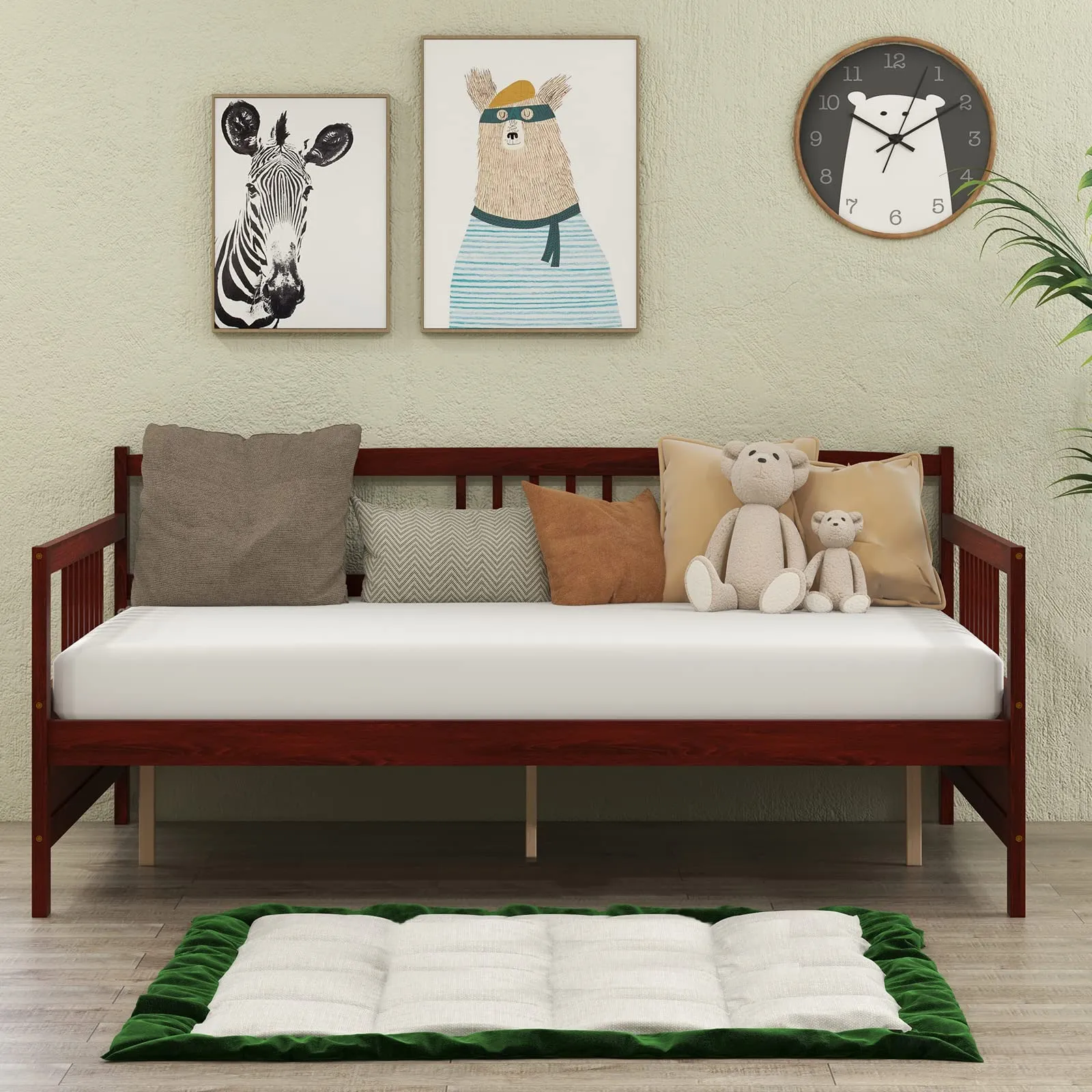 Giantex Full Size Daybed, Wooden Daybed Sofa Bed Frame with Wood Slat Support for Kids Teens (Full)