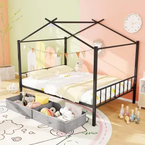 Giantex Full Size House Bed with 2 Storage Drawers bed frame, queen bed