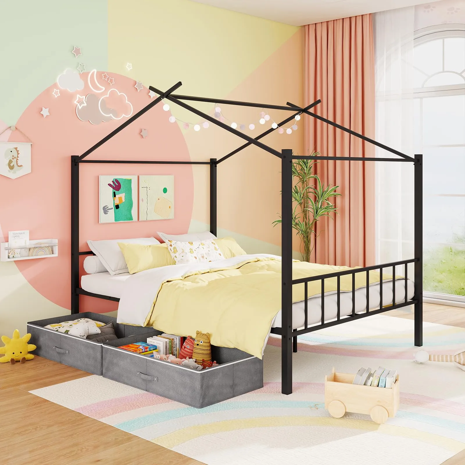 Giantex Full Size House Bed with 2 Storage Drawers
