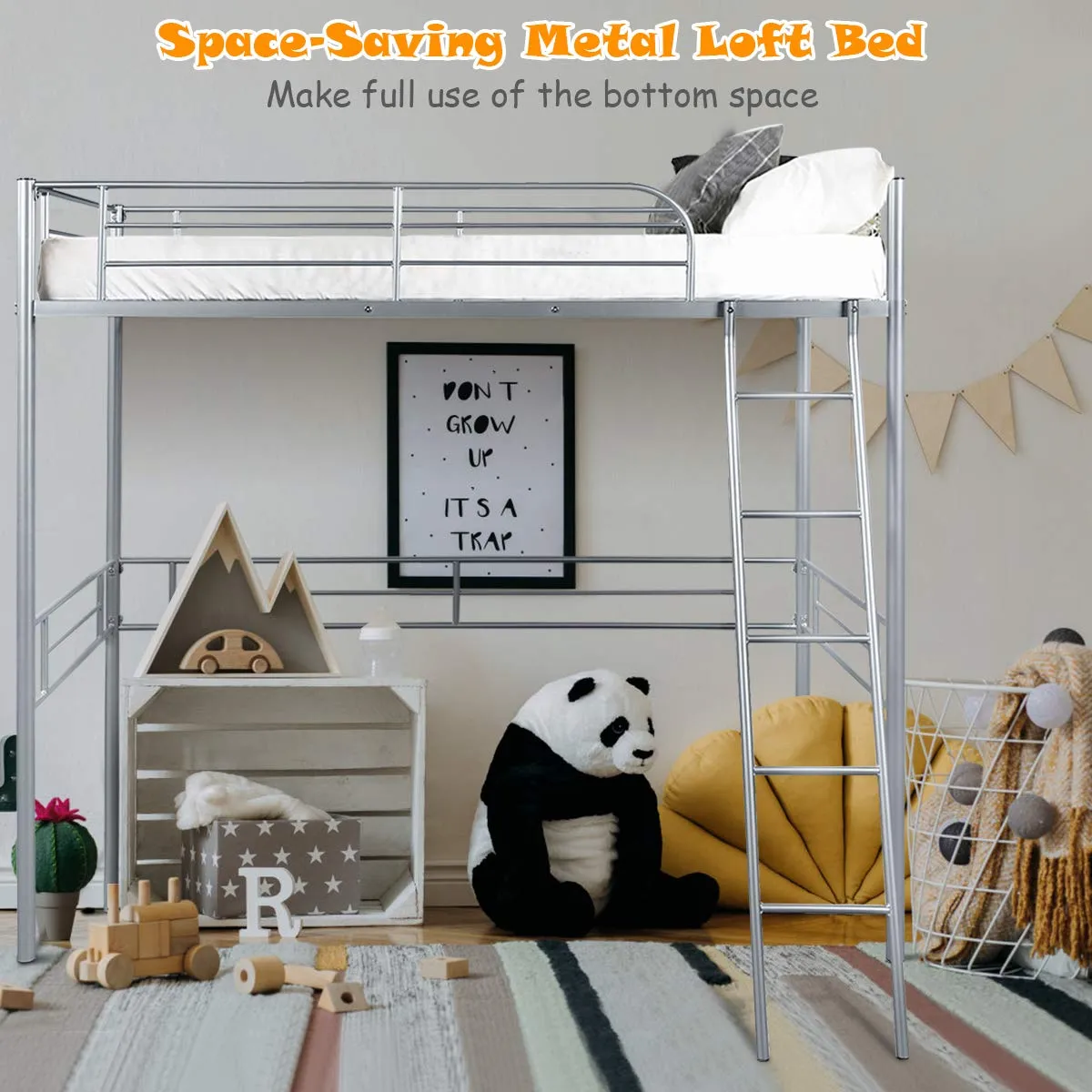 Giantex Heavy Duty Twin Loft Bed with Ladder