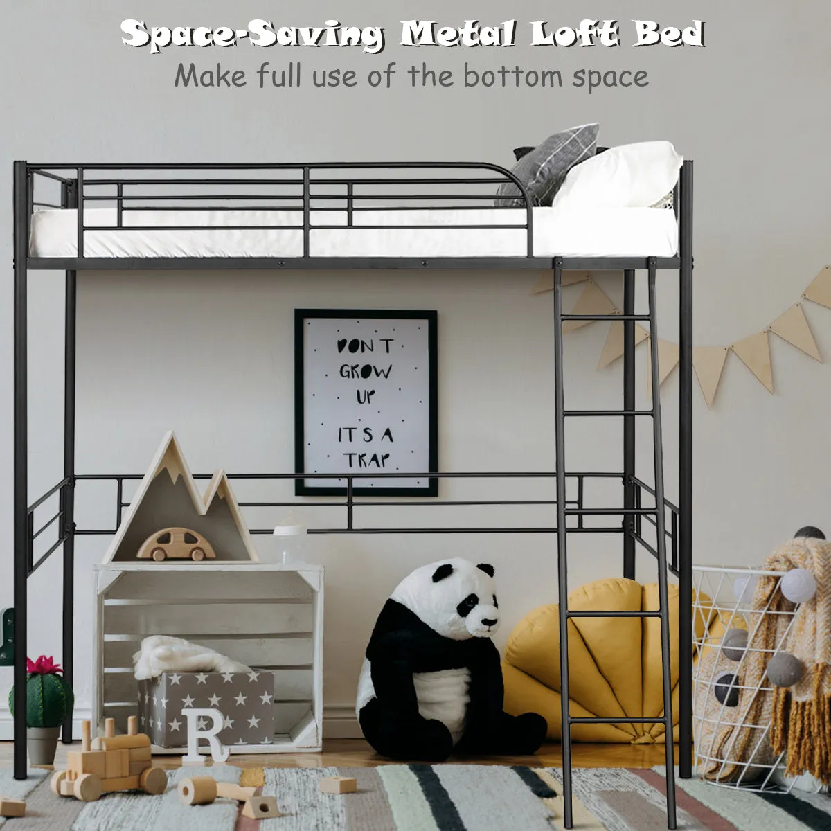 Giantex Heavy Duty Twin Loft Bed with Ladder