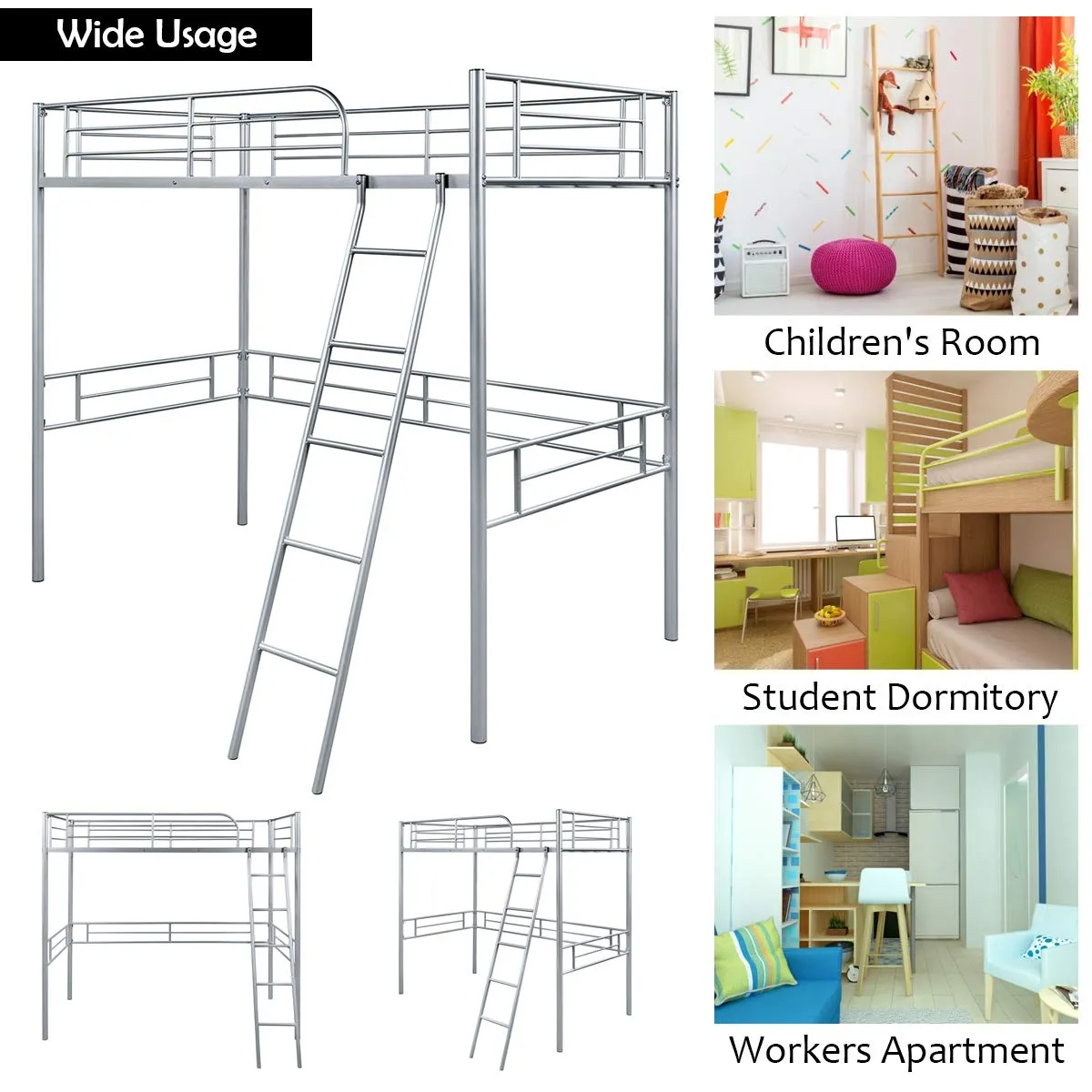 Giantex Heavy Duty Twin Loft Bed with Ladder