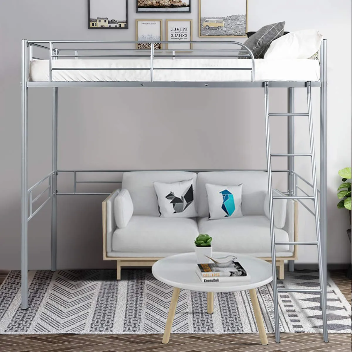 Giantex Heavy Duty Twin Loft Bed with Ladder