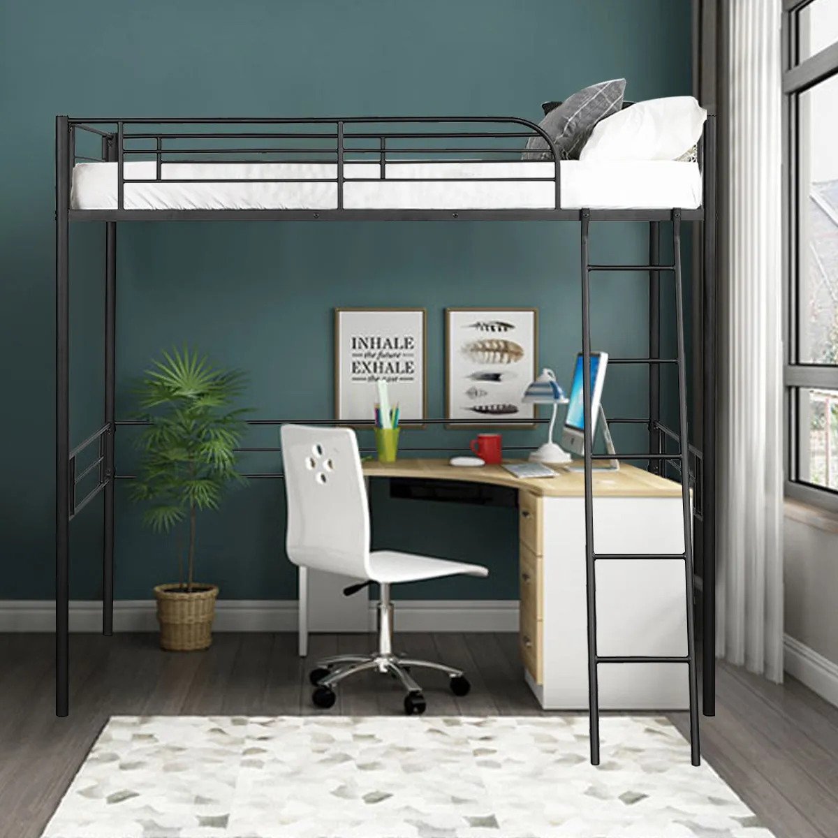 Giantex Heavy Duty Twin Loft Bed with Ladder