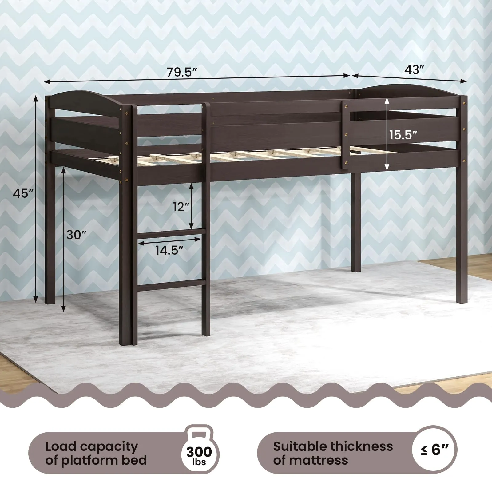 Giantex Loft Bed with Ladder