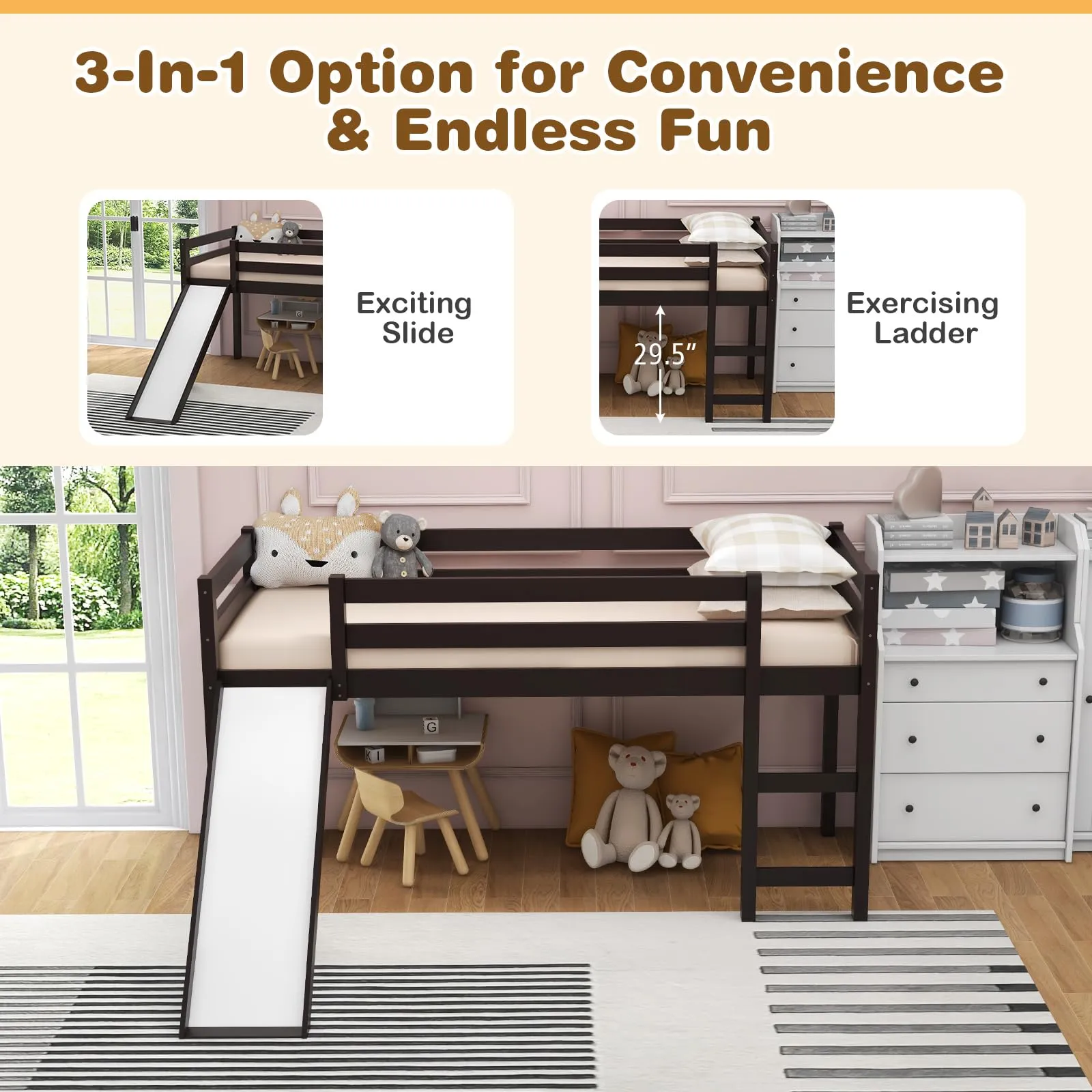 Giantex Loft Bed with Slide