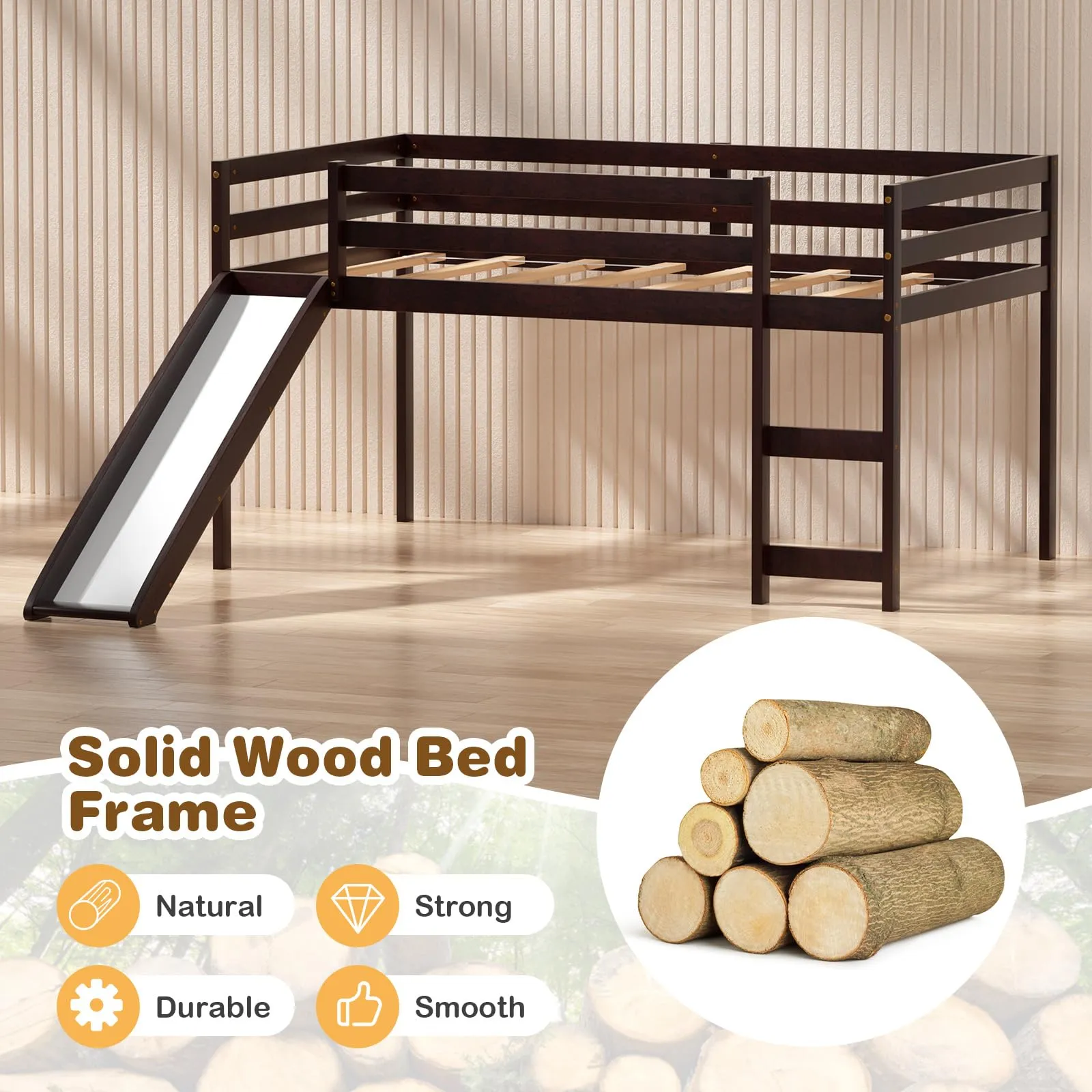 Giantex Loft Bed with Slide