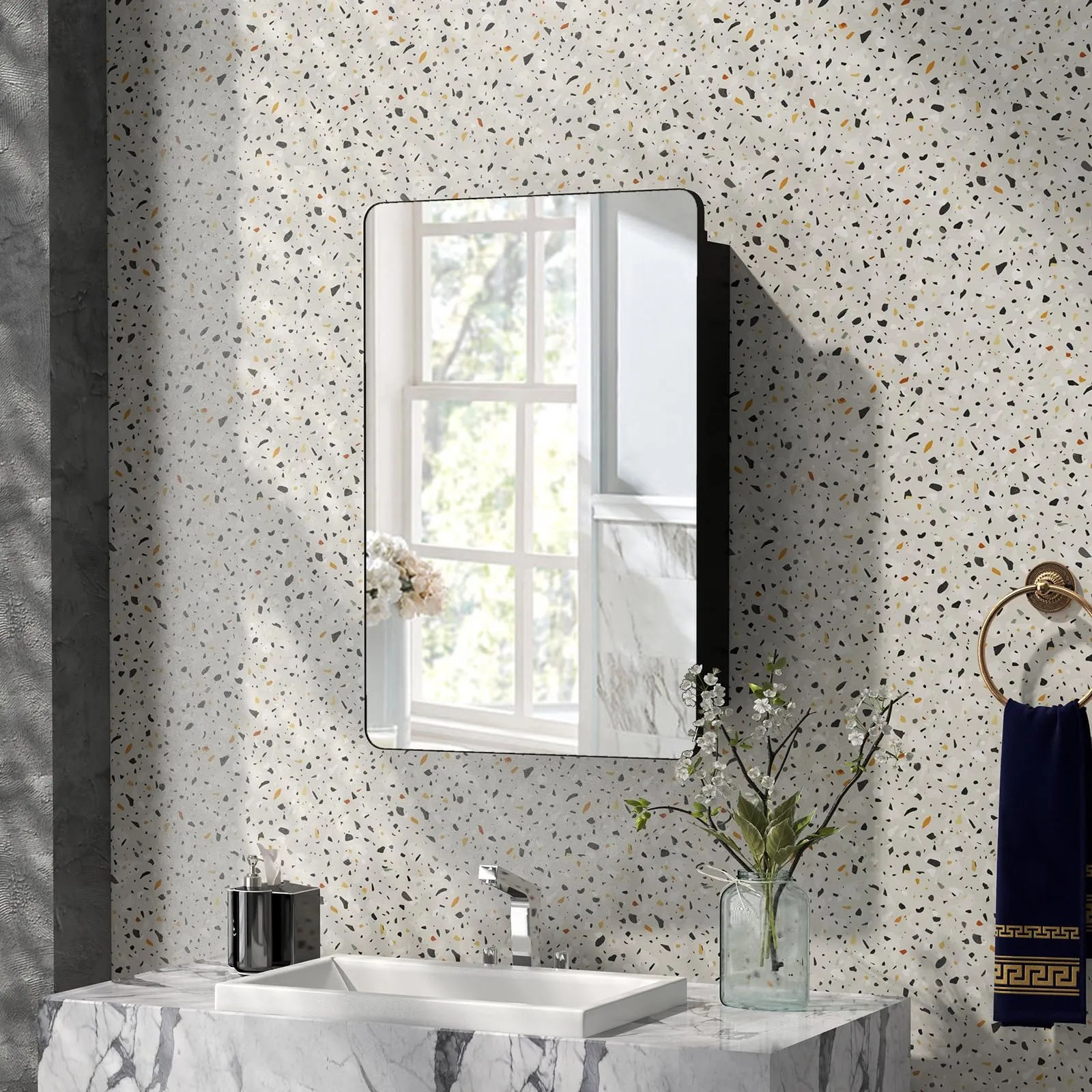 Giantex Medicine Cabinet Mirror, 20x30 Bathroom Cabinet with Beveled Mirror
