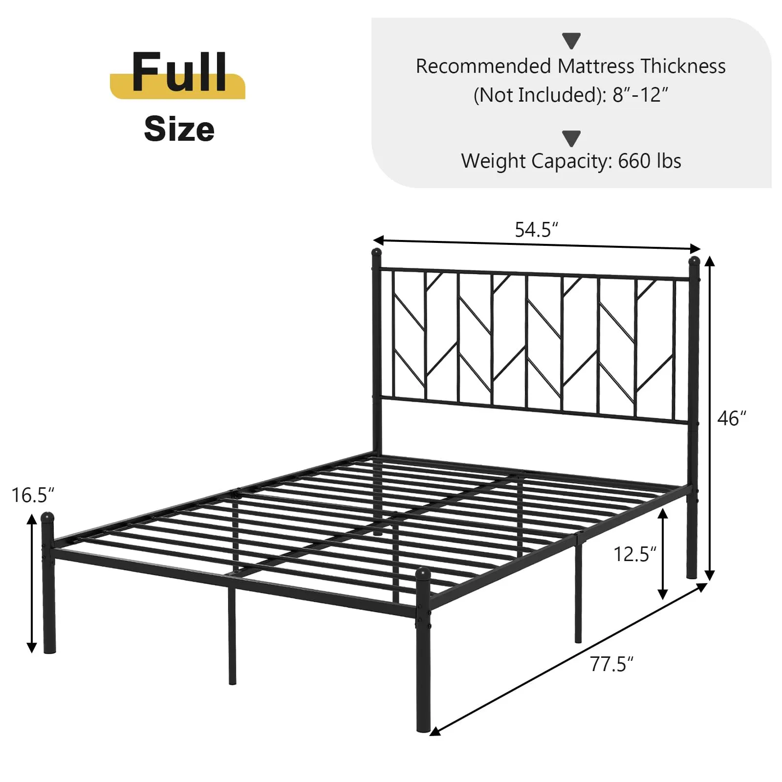 Giantex Metal Bed Frame with Victorian Style Headboard