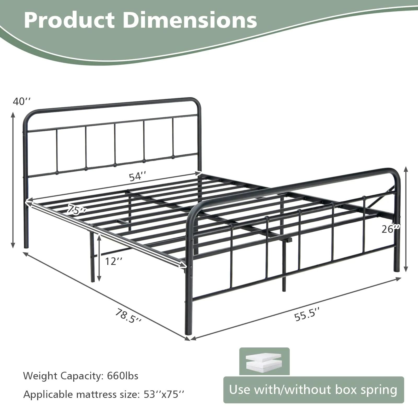 Giantex Metal Bed Frame
