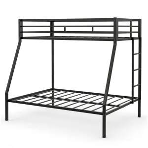 Giantex Metal Bunk Bed, Twin Over Full Size Bed w/ Removable Ladder & Steel Slats Support bed frame, queen bed